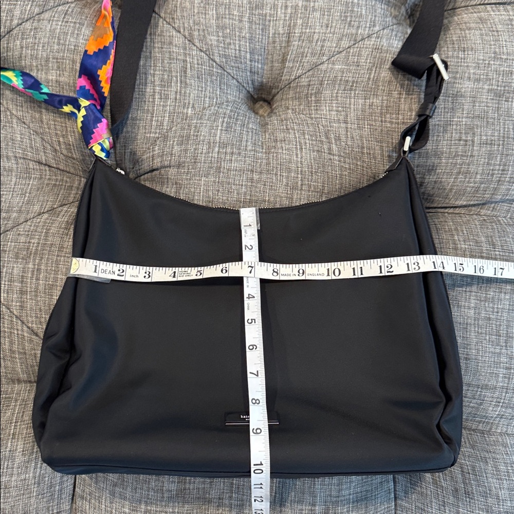 Kate Spade Carter Logo Large Black Nylon Hobo Crossbody - Picture 17 of 17